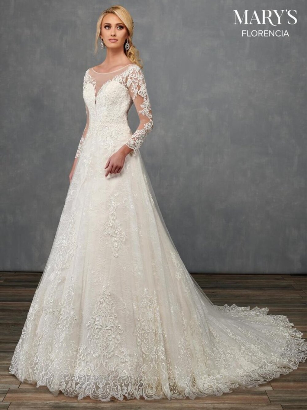 NWT Mary’s Florencia Ivory Lace A-Line Wedding Dress Size 10